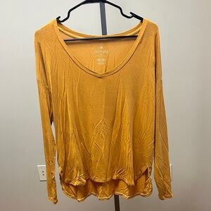 American Eagle Outfitters Golden Long Sleeve Top